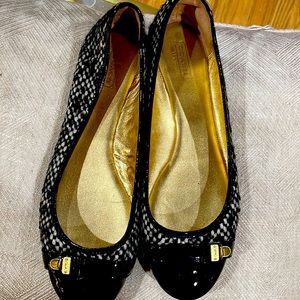 Coach size 11 Tweed Black/White Flats
